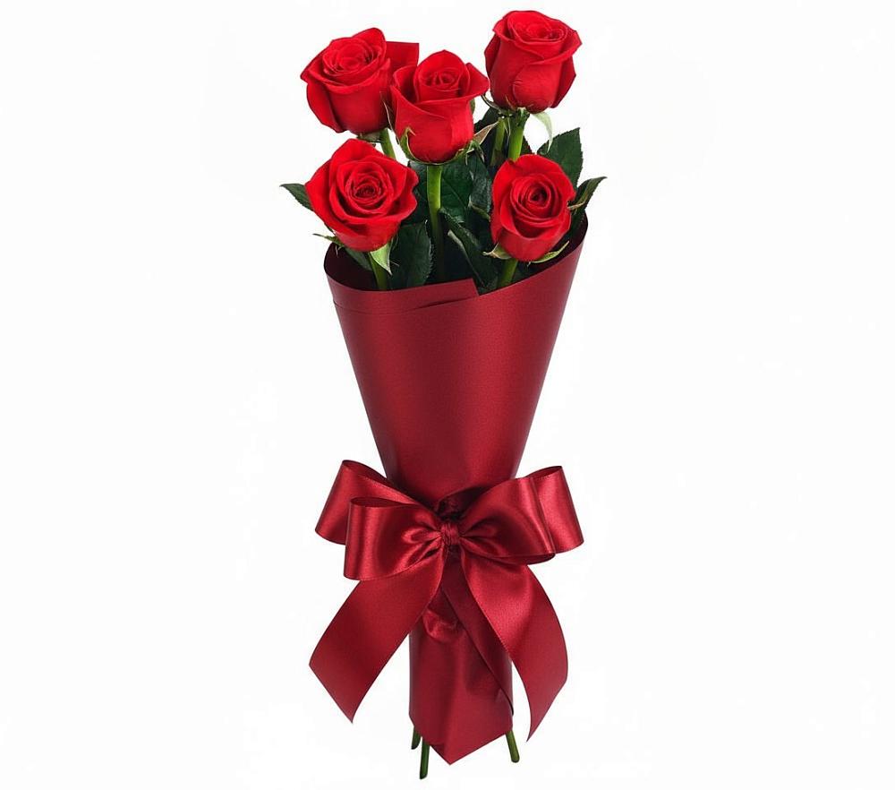 Букет 5 Красных роз Эдлесс Лав в Орске