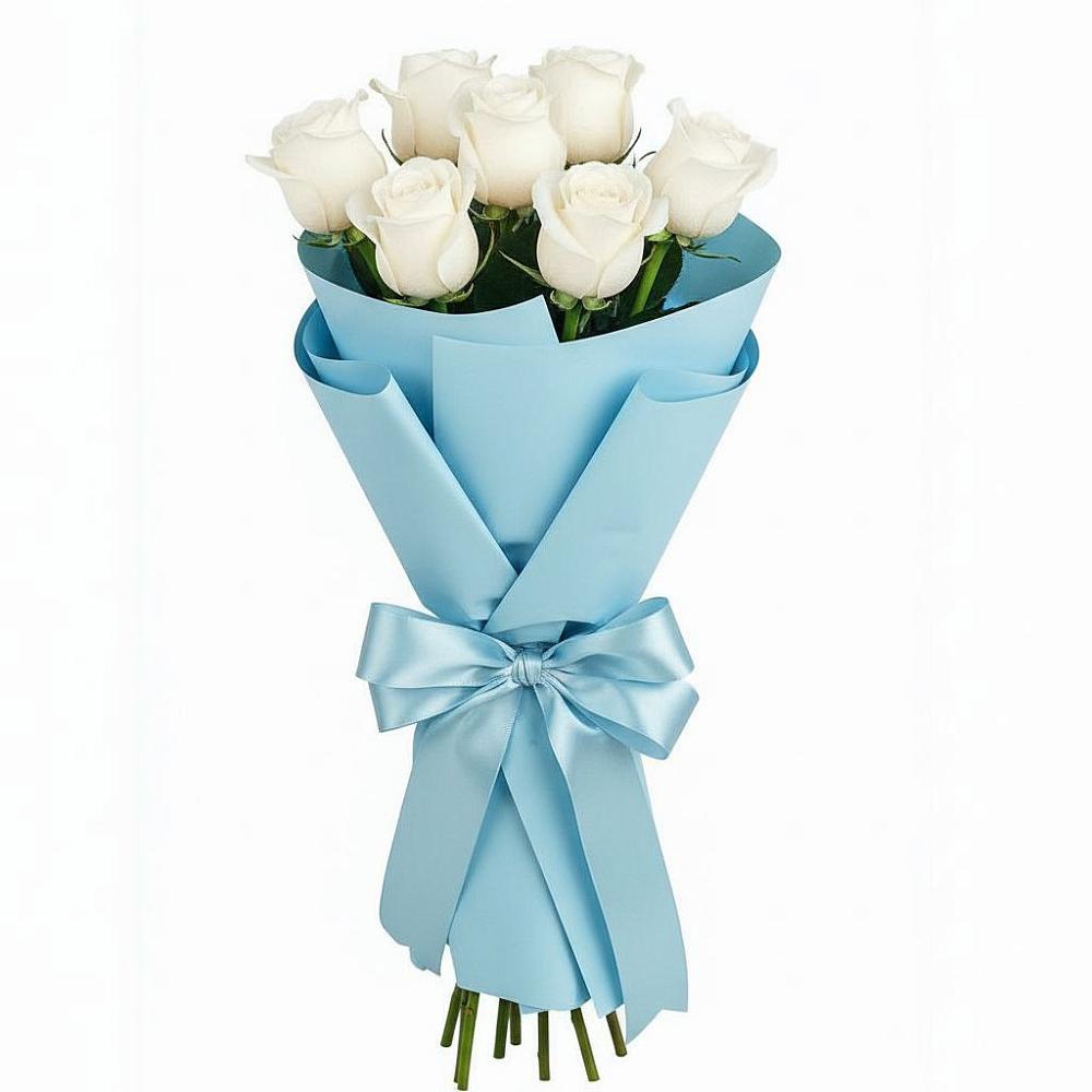 Букет 7 белых роз Проуд в Орске