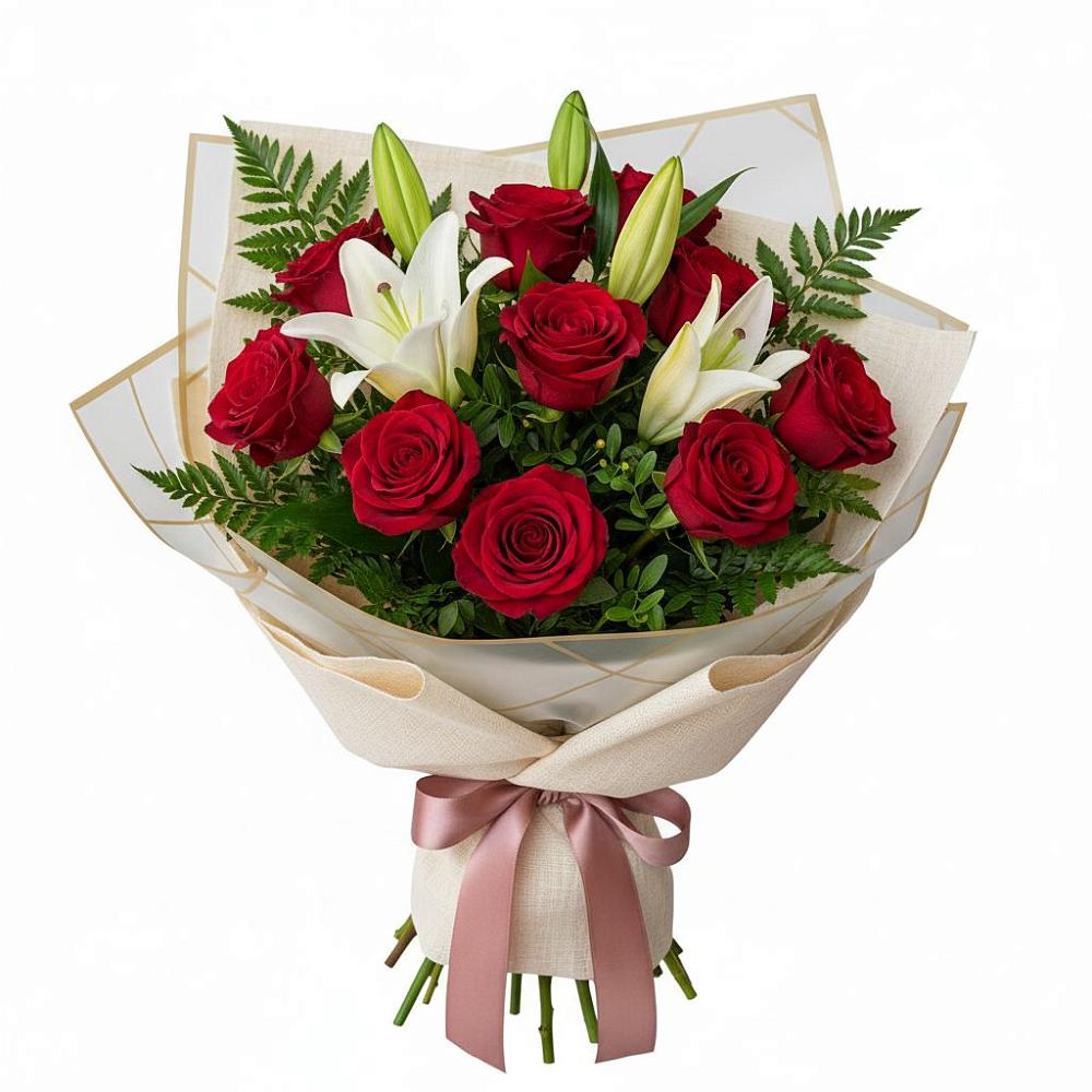 Букет цветов из: Лилии и Розы в Орске