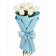 Букет 7 белых роз Проуд в Орске