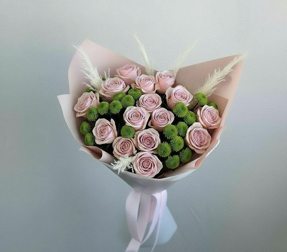 Букет цветов из: Розы и Хризантемы в Орске