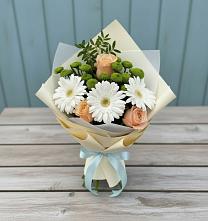 Букет цветов из:  Герберы, Розы и Хризантемы в Орске