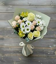 Букет цветов из:  Альстромерии, Розы и Хризантемы в Орске