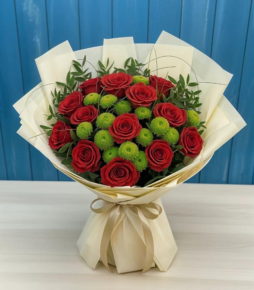 Букет цветов из: Розы и Хризантемы в Орске